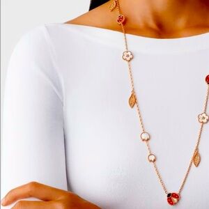 Van Cliff and Arpels Lucky Spring long necklace in 18 k rose gold.